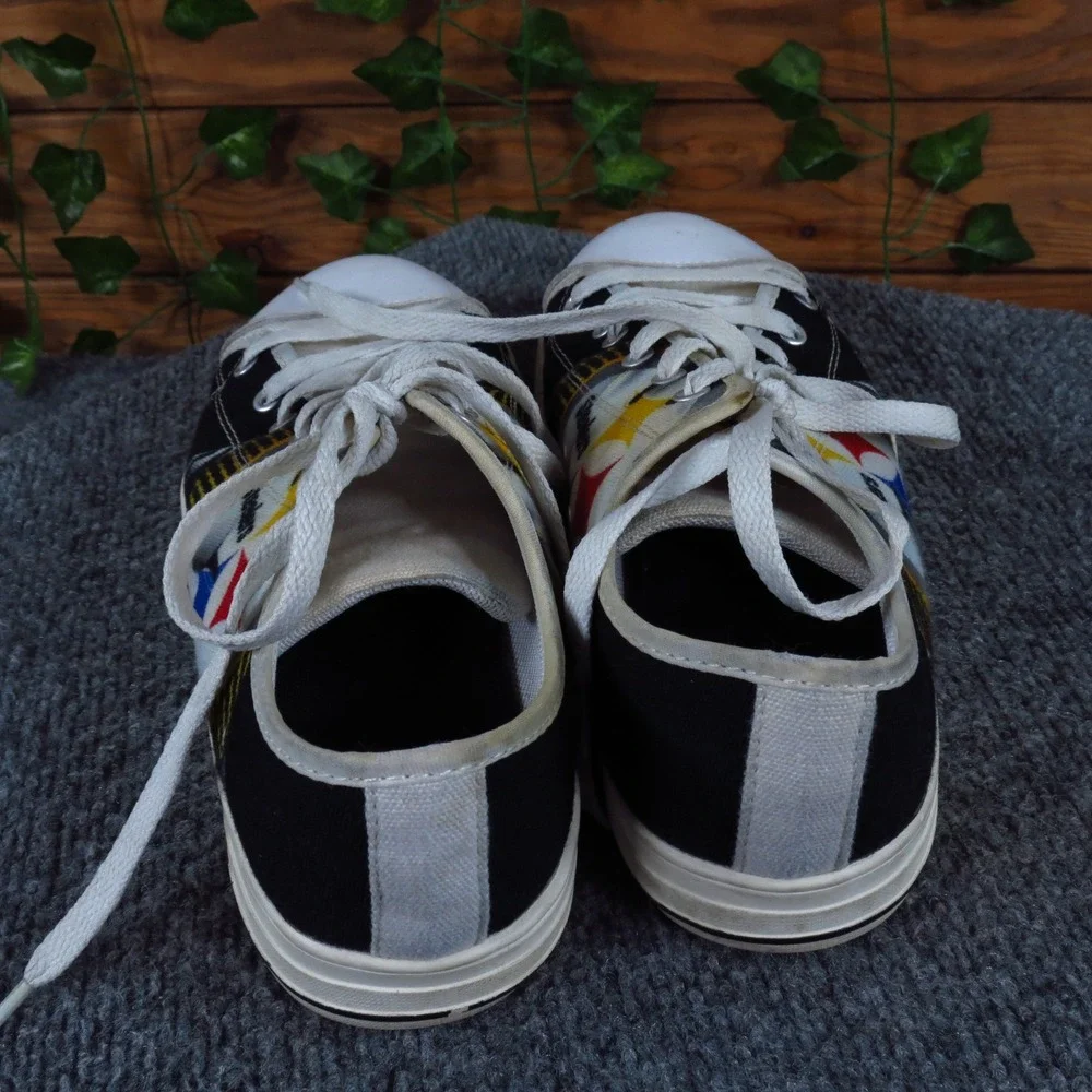 Pittsburgh Steelers Women Casual‎ Canvas Sneaker Size 9 Game Day Black White
